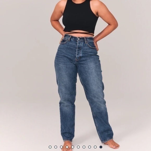 A&F Vintage Stretch Denim High Rise Dad Jeans “27 Long”​